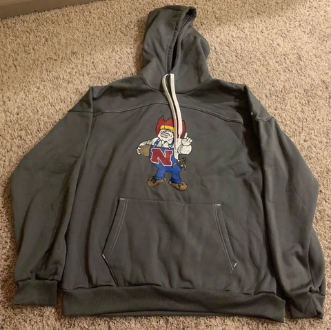 Adidas Herbie Husker Nebraska Cornhuskers Hoodie Gray Mens Size Medium NCAA Cover