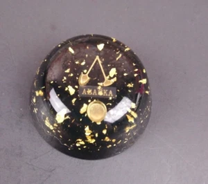 VTG Lucite Alaska Souvenir Gold Flake Paperweight Gold Rush - Picture 1 of 7