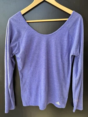 NWOT ADIDAS CLIMALITE PURPLE LONG SLEEVE WORKOUT SHIRT SZ S - Image 1 of 4