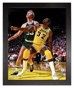 Boston Celtics Larry Bird & Lakers Magic Johnson Framed 8x10 Photo - Picture 1 of 4