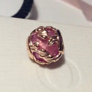 NEW Pandora Rose gold Pink Decorative Leaves Charm 788238SSP (rrp£70) Red Vines - Picture 1 of 9