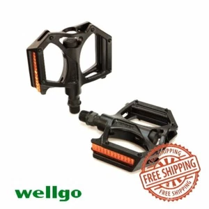 Pedales de rodamiento de aluminio para bicicleta Wellgo M195 9/16"" negros BMX para bicicleta de montaña - Imagen 1 de 4
