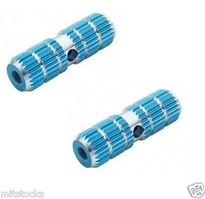 BIKE BICYCLE ALUMINUM CHILDREN 3/8" Axle Foot Pegs BMX BLUE - Picture 1 of 1