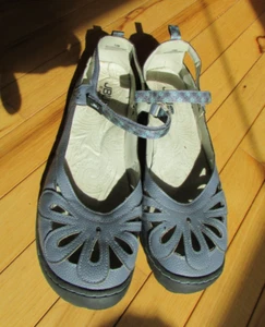 JBU by Jambu Wildflower Mary Jane 12 M Blue Floral Cut Out Non-Slip Comfort - Picture 1 of 6