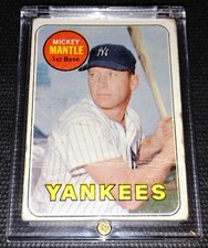 ⚾ MICKEY MANTLE 1969 Topps #500 Baseball Card HOF Vintage Original Rare GOAT ⚾