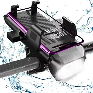 3 in 1 USB Fahrrad LED Leuchten Telefonhalterungsset mit Powerbank Telefonhalter - Bild 1 von 10
