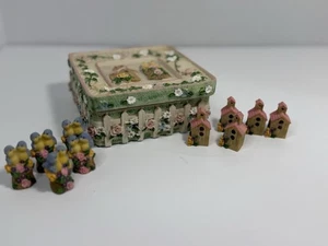 Juego de puntera Tic Tac de resina vintage para pájaros y pajareras - Imagen 1 de 8