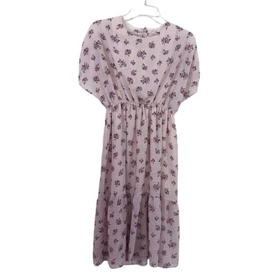 Zara girls floral crinkled dress with back cutout size 13/14 - Image 1 of 4