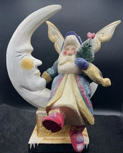 House of Hatten D.Calla Weihnachtsmann mit Flügeln sitzend auf dem Mond 2000 Millenium 14 Zoll - Bild 1 von 10