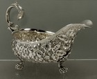 Bigelow, Kennard & Co. Sterling Gravy Boat    c1875 HAND DECORATED FLORAL