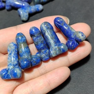 5pc Natural Lapis lazuli Quartz Male Mini Penis Crystal Massager Carved Wand - Picture 1 of 13