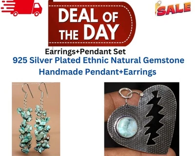 Larimar, Juego de Pendientes Colgantes | Juego Combo 2.8|2.1" Ofertas Limitadas GW Foto 1 de 4