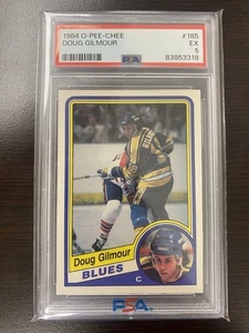 O-Pee-Chee 1984 OPC #185 Doug Gilmour Rookie RC PSA 5 EX-MT S Louis Blues Salón de la fama - Imagen 1 de 3
