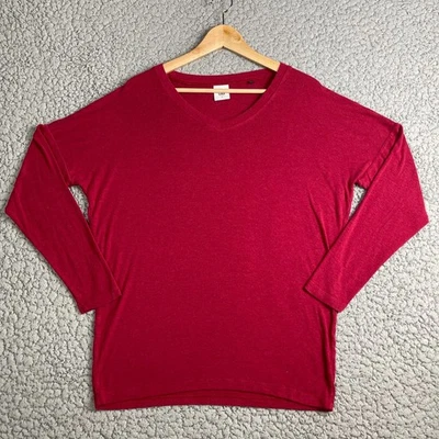 Top CAbi manga larga cuello en V para mujer pequeño rojo elástico de gran tamaño Foto 1 de 4