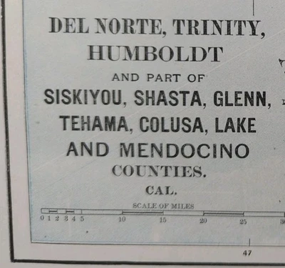 Mapa antiguo original CA de los condados de Humboldt del norte trinity 1893 California Foto 1 de 4