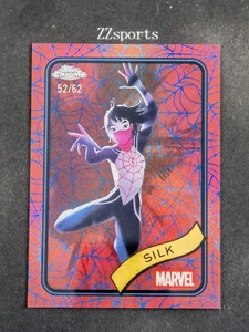 2025 Topps Chrome Marvel Blue&Red Spider Web Refractor 52/62 Silk #108 - Picture 1 of 3