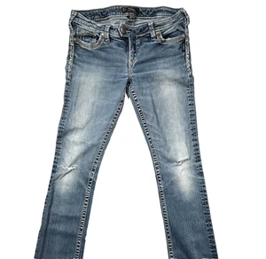 Silver Jeans Tuesday Baby Bootcut Women's 30x33 (Actual 31x31) Distressed - Picture 1 of 17
