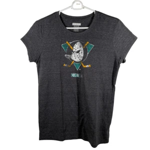 Anaheim Ducks Women's Extra Large Gray Shirt CCM NHL Tee with Goalie Mask - Picture 1 of 8