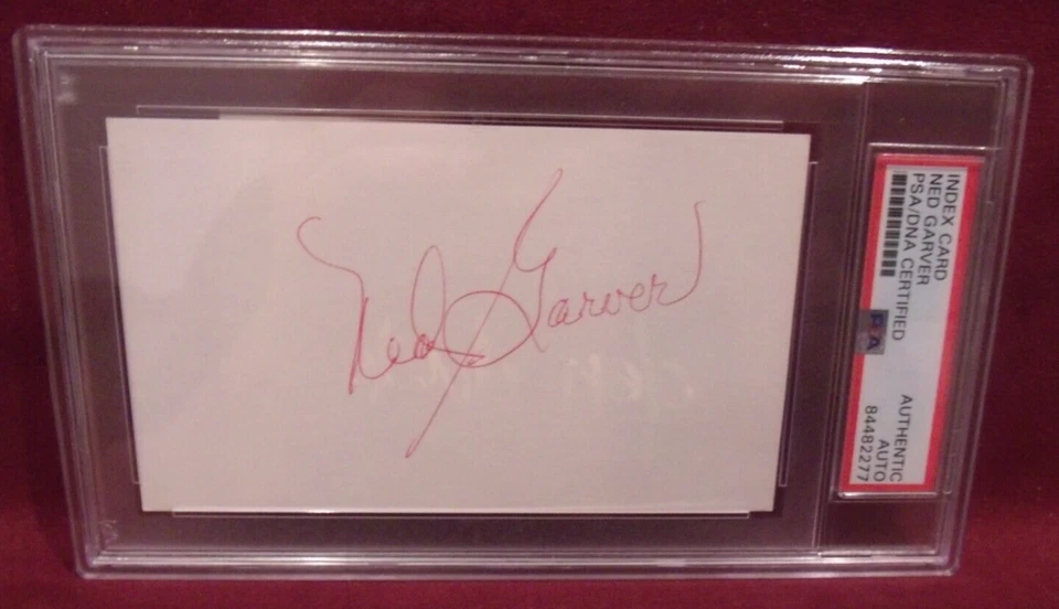 NED GARVER 1948-61 RED CUT SIGNATURE CARD SIGNED AUTO PSA/DNA SLABBED - Image 1 of 1