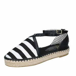 O-JOO espadrillas donna bianco nero beige argento bronzo tela glitter pailettes - Imagen 1 de 20