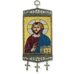 Christ The Teacher, Tapestry Icon Banner, ~10" H - Picture 1 of 1