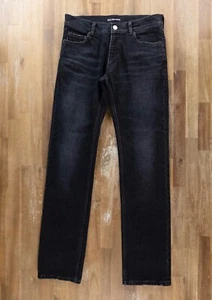 Vaqueros BALENCIAGA Paris Slim Fit elásticos vintage negros hechos en Japón talla 28 nuevos con etiquetas - Imagen 1 de 8
