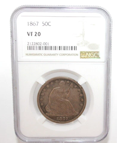 1867 Seated Liberty Half Dollar NGC VF20 [062WEJ] Cover
