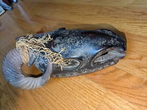 Antelope  mask with rope hair and horns,  13 x 8 x 4" - Picture 1 of 13