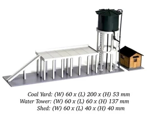 HO Scale CS Steam Locomotive Servicing Coal Yard/Water Tower/Shed Kit Engine H0 - Picture 1 of 12