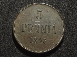 FINLAND  NICHOLAS II 5 PENNIA 1896 (9020) - Picture 1 of 2