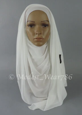 Maxi bufanda de hiyab de gasa de calidad premium cubierta para la cabeza musulmana 180x70 - 180x85 cm Foto 1 de 3