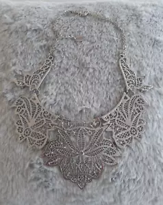 Vintage Silver tone Amrita Singh Collar Statement Necklace - Picture 1 of 9