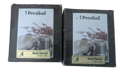 Servilleteros redondos chapados en oro vintage hechos en Italia 7 en total Foto 1 de 4