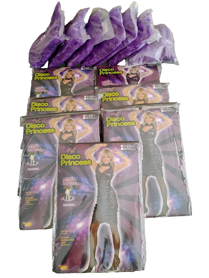 7 Mujeres Adulto Disfraz Vestido Retro Años 70 Disco Talla XS/S (2-6) con Boa Pluma Foto 1 de 4