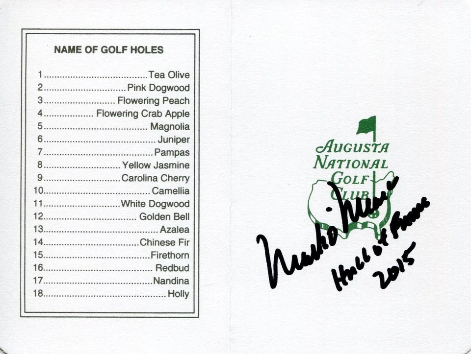 MARK O'MEARA Signed "Hall of Fame 2015" Augusta Masters Scorecard COA - Image 1 of 1