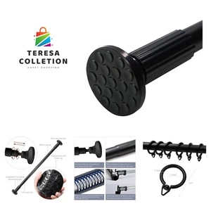 Tension Curtain Rod 51-148 Inch 4.25-12Ft, Adjustable Closet Tension Rod Rust... - Picture 1 of 9