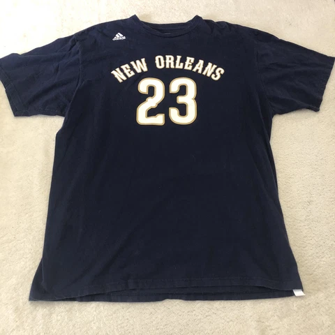 New Orleans Pelicans Jersey Shirt Adult Extra Large Blue Gold Anthony Davis Cover