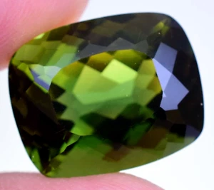 Natural Bi-Color Tourmaline 16.65 Ct Cushion Cut Rare Certified Loose Gemstone - Picture 1 of 5