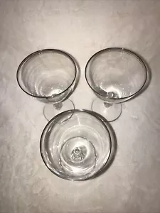 Fostoria Crystal Wedding Ring Platinum Rim Wine Water Goblet Set Of 3 - Picture 1 of 8