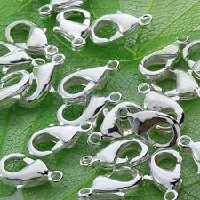 Wholesale 100Pcs Silver Plated Lobster Claw Clasps Hooks Jewelry Findings 10mm