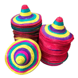 Sombrero Straw Hat Factory Wholesale Direct Mexican Multicolour 50cm Wide Brim 
