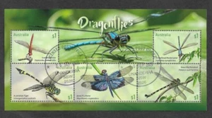 Australia Dragonflies autoadhesivo fino usado hoja min cto 2017 insectos - Imagen 1 de 1