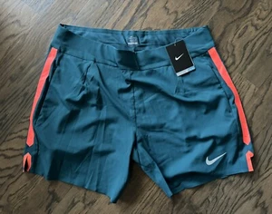 Nike Men's Federer Nadal 7" Tennis  Shorts Size L Dark Green - Picture 1 of 3