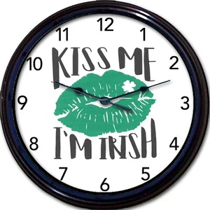 Kiss me I'm Irish Wall Clock St Patrick's Day New 10" - Picture 1 of 1