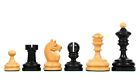 German Knubbel Analysis Chess Pieces In Ebonized And Natural Boxwood - 3" King