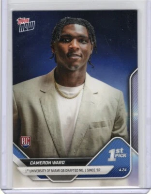 2025 TOPPS NOW NFL FOOTBALL CAMERON WARD RC #1 DRAFT PICK - Image 1 of 2