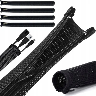 Kabelschutz Kabelschlauch Kabelkanal Schreibtisch Flexibel Management Schwarz DE - Bild 1 von 4