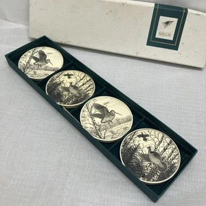Barlow Set of 4 North American Wildlife Coaster Set Grouse & Woodcock USA - Picture 1 of 7