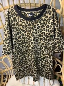 THE KOOPLES MEN'S LEOPARD PRINTED T-SHIRT Size L Brown - Picture 1 of 8