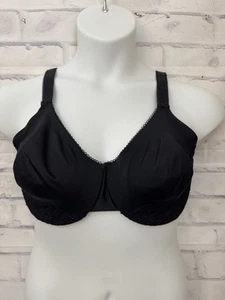 Olga Bra Size 40DD Luxury Lift Underwire Style 35063 Unlined Lace Black - Picture 1 of 7